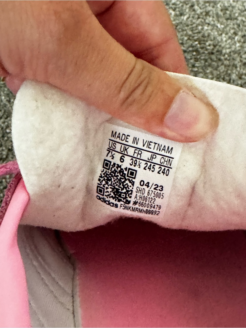 adidas Pink Suede Sneakers with Navy Three Stripes - Picture 8 of 8